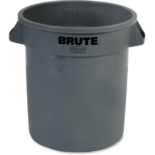 Rubbermaid Commercial 10 gal Round Brute 10-Gallon Vented Containers, Gray, Plastic RCP261000GYCT